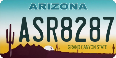 AZ license plate ASR8287