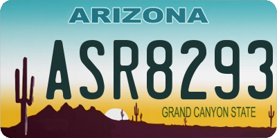 AZ license plate ASR8293