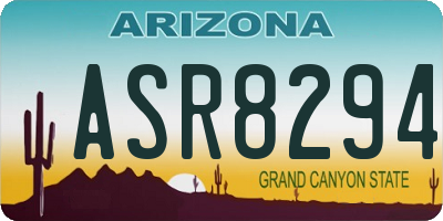AZ license plate ASR8294