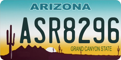 AZ license plate ASR8296