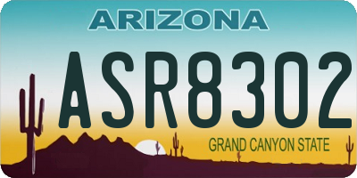 AZ license plate ASR8302