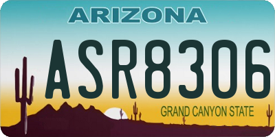 AZ license plate ASR8306