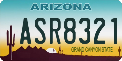 AZ license plate ASR8321