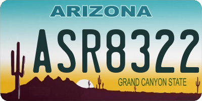 AZ license plate ASR8322