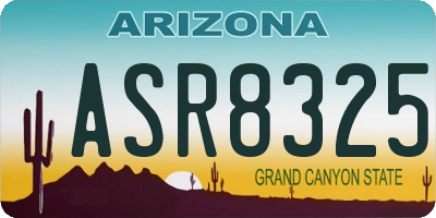 AZ license plate ASR8325