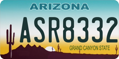 AZ license plate ASR8332