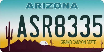 AZ license plate ASR8335