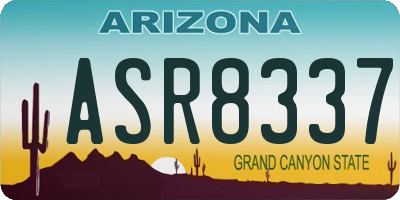 AZ license plate ASR8337