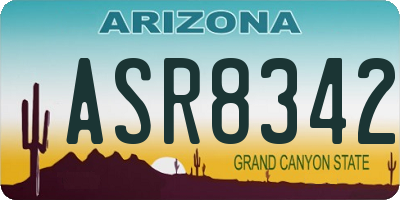 AZ license plate ASR8342