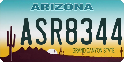 AZ license plate ASR8344