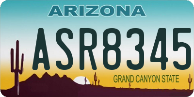 AZ license plate ASR8345