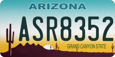 AZ license plate ASR8352