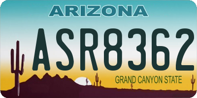 AZ license plate ASR8362