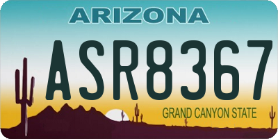 AZ license plate ASR8367