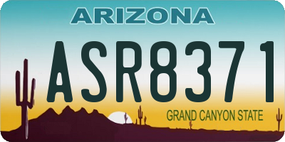 AZ license plate ASR8371