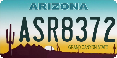 AZ license plate ASR8372