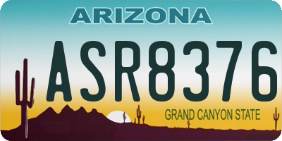 AZ license plate ASR8376