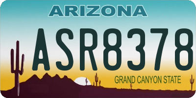 AZ license plate ASR8378