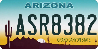 AZ license plate ASR8382