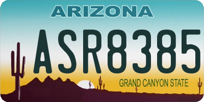 AZ license plate ASR8385