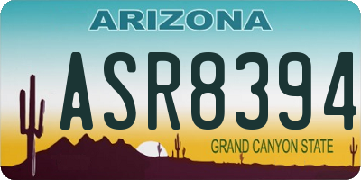 AZ license plate ASR8394