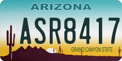 AZ license plate ASR8417