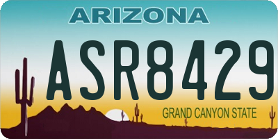 AZ license plate ASR8429