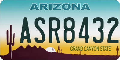 AZ license plate ASR8432