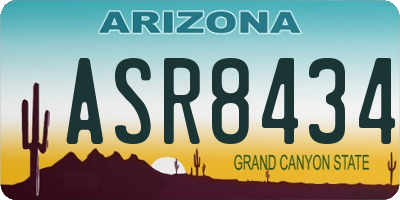 AZ license plate ASR8434