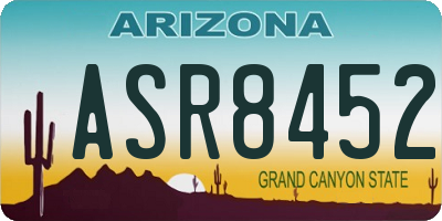AZ license plate ASR8452