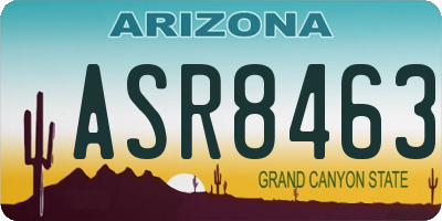 AZ license plate ASR8463