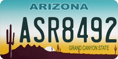 AZ license plate ASR8492