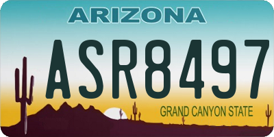AZ license plate ASR8497