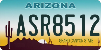 AZ license plate ASR8512