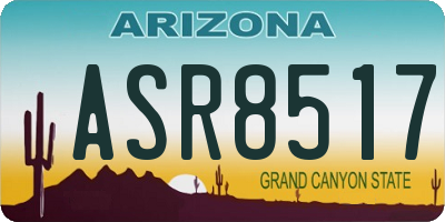 AZ license plate ASR8517