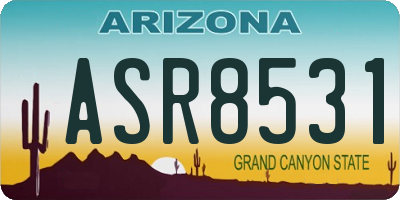 AZ license plate ASR8531