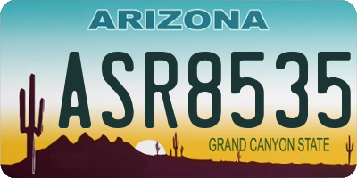 AZ license plate ASR8535