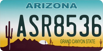 AZ license plate ASR8536