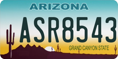 AZ license plate ASR8543
