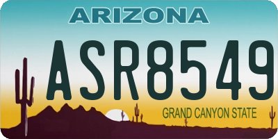 AZ license plate ASR8549