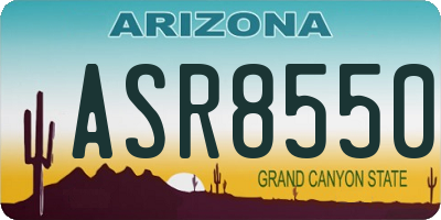 AZ license plate ASR8550