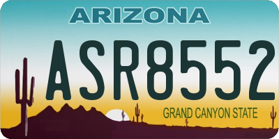 AZ license plate ASR8552