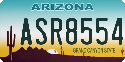 AZ license plate ASR8554