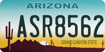 AZ license plate ASR8562