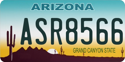 AZ license plate ASR8566