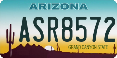 AZ license plate ASR8572