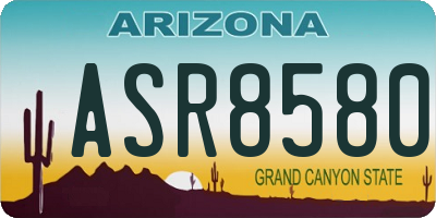 AZ license plate ASR8580
