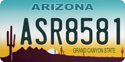 AZ license plate ASR8581