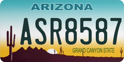AZ license plate ASR8587