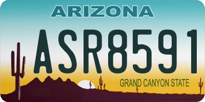 AZ license plate ASR8591